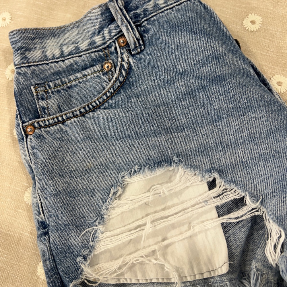 We The Free Distressed Blue Jean Shorts